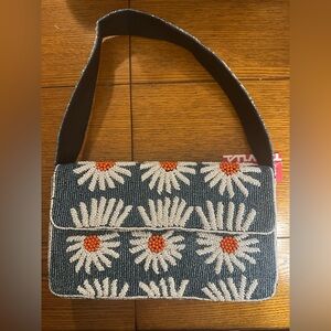 Beaded Daisy Shoulder Bag